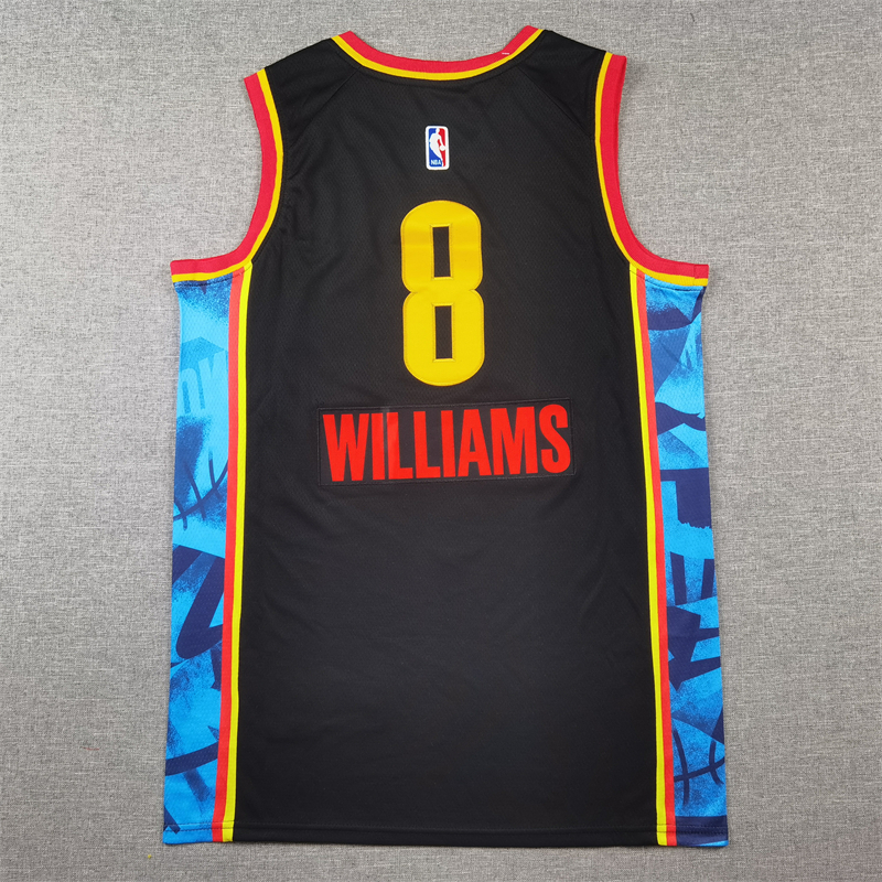 Men Oklahoma City Thunder 8 Williams black 2024 2025 NBA jersey